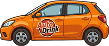 Oranžové vozidlo Auto Drink